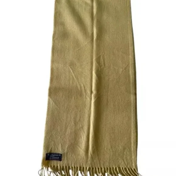 Burberrys Vintage Scarf Beige 100% Cashmere Unisex Scarf Made In England - Picture 3 of 8